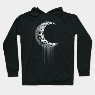 Romantic musical moon with melting musical notes Hoodie
